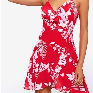 Lulus Red Tropical Dress